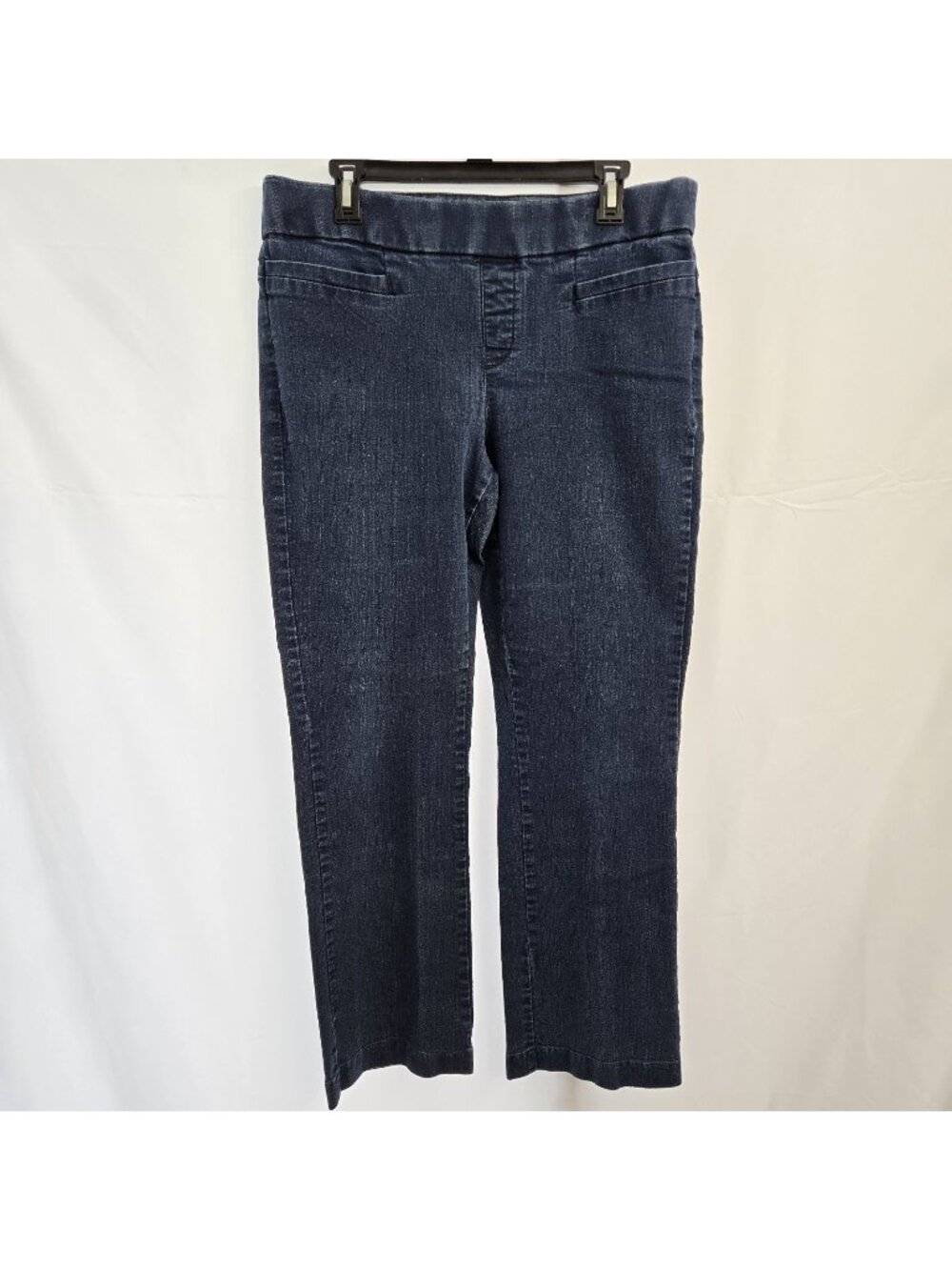 Lee Style Up Pull On Jeans Women's 14 Medium Blue Mid Rise Straight Leg Stretch